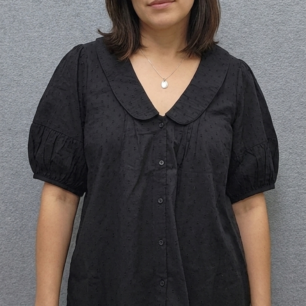 Old Navy Black Puff SleeveTop
